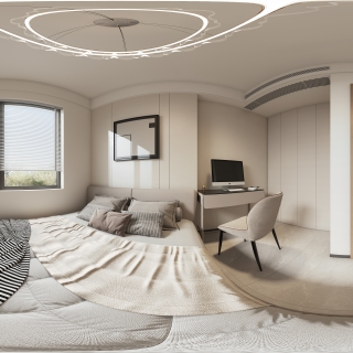 意式极简北卧室全景