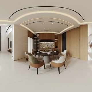 现代 餐厅 全景