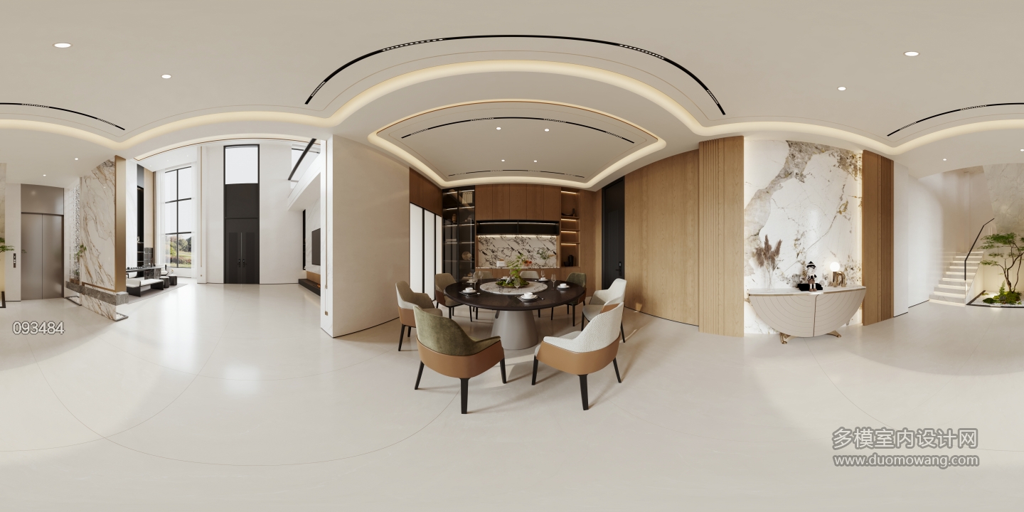 现代 餐厅 全景