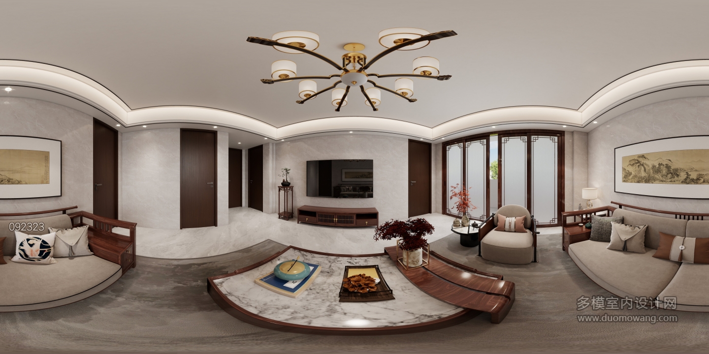 新中式二楼客厅