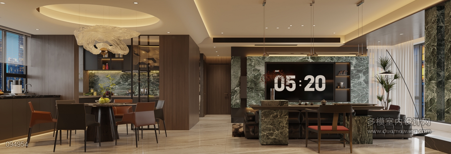 意式客餐厅_电视墙静态