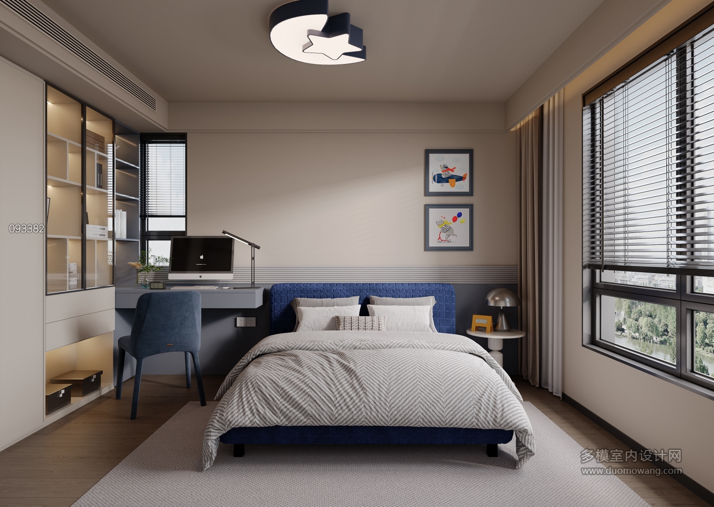 新中式2楼儿童房静态