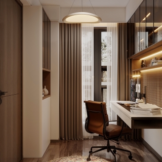 现代中古书房特写