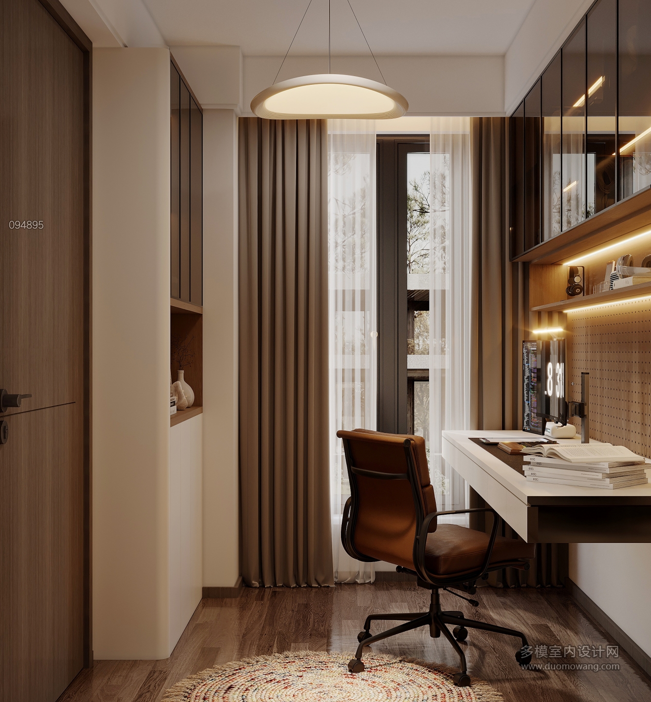 现代中古书房特写