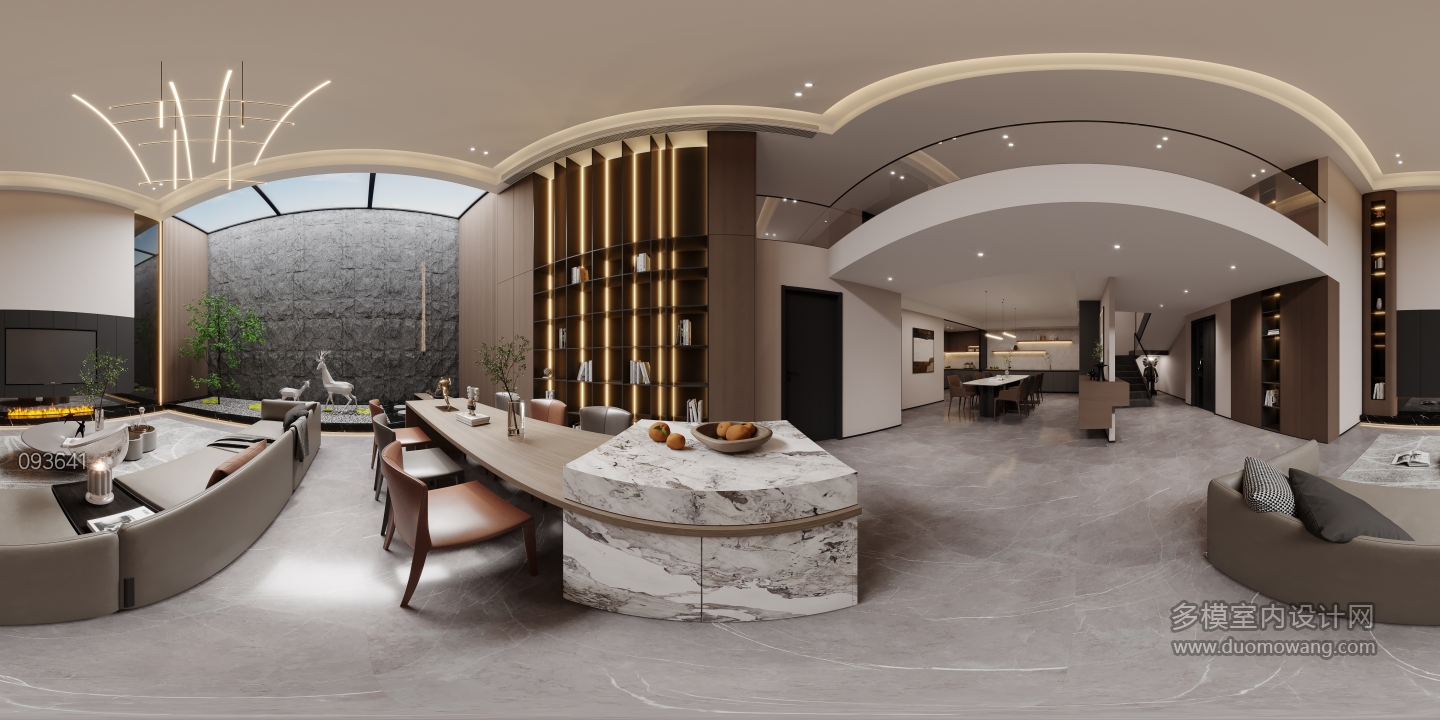 现代负二层客厅