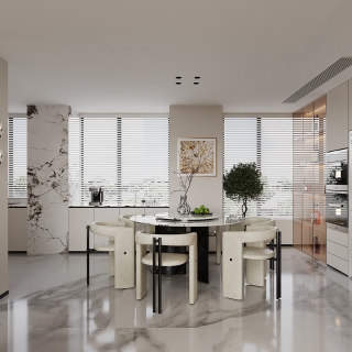 现代一楼餐厅单张