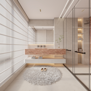 现代二层女孩房卫生间特写