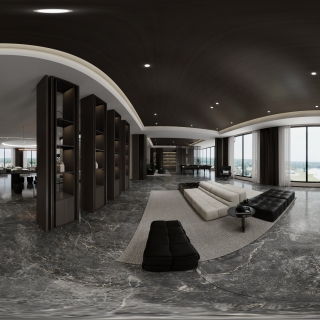 意式休闲区全景