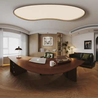 现代办公室经理室全景