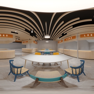 现代美食城全景