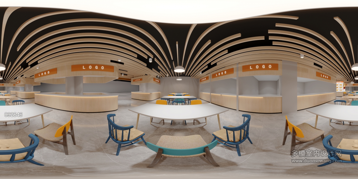 现代美食城全景