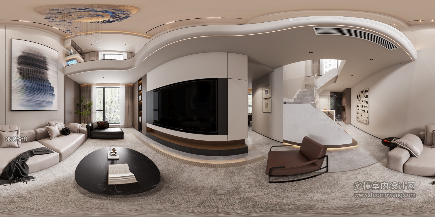 意式一楼客厅全景