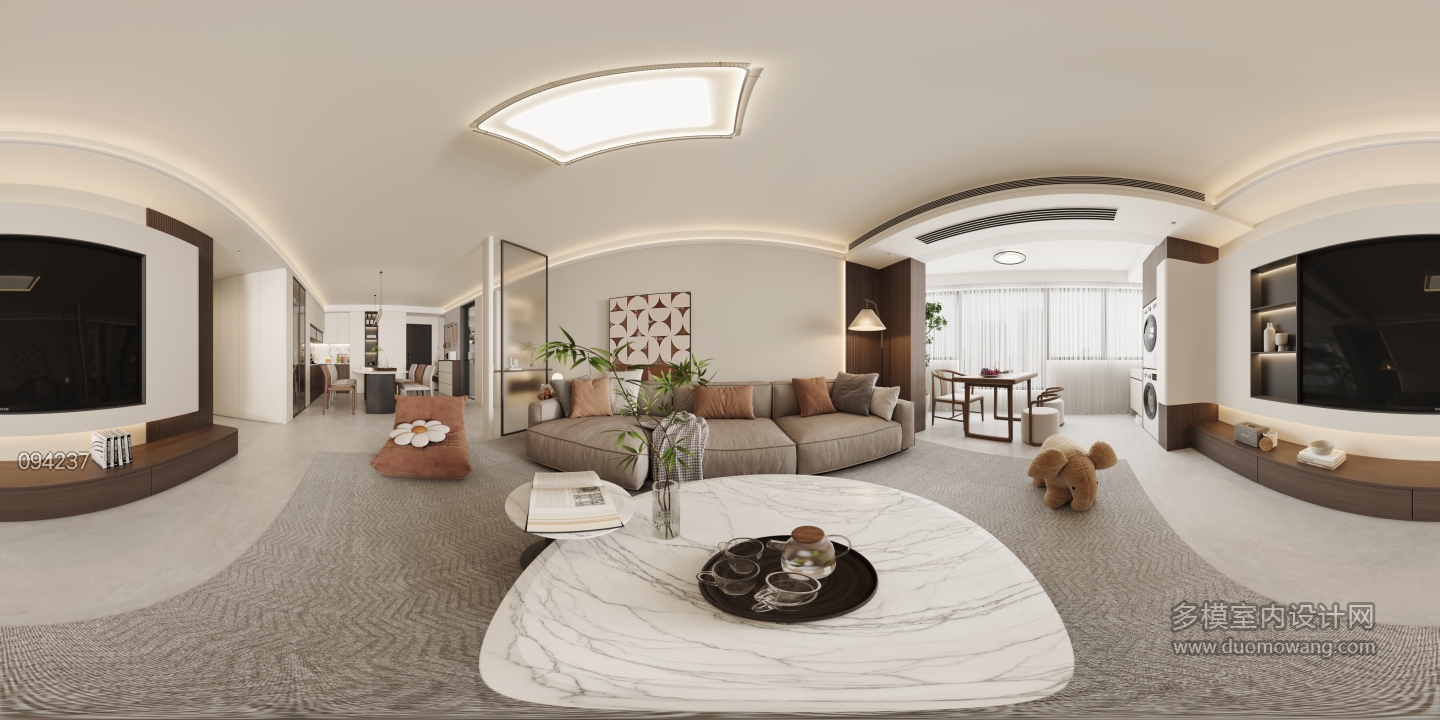 现代轻奢客厅全景