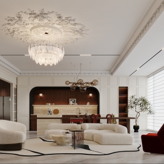 混搭沙发背景特写