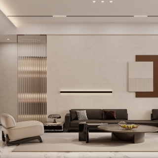 现代一层沙发背景特写