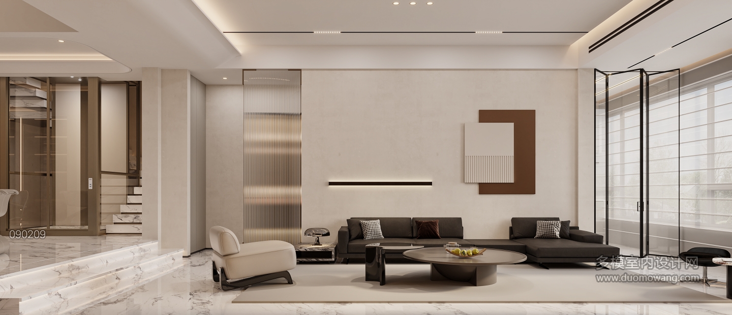 现代一层沙发背景特写