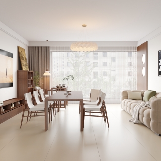 原木奶油风客厅静态