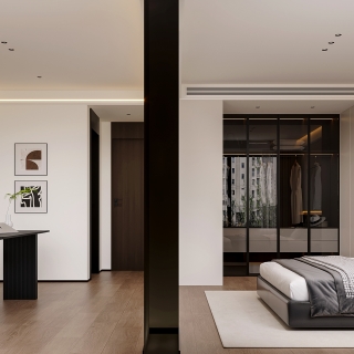现代主卧透视