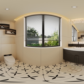 法式一楼卫生间全景