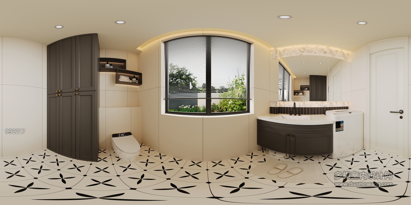 法式一楼卫生间全景