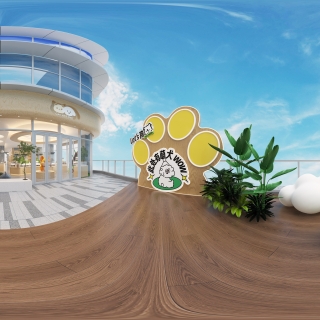 现代宠物店露台全景