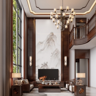 新中式客厅001