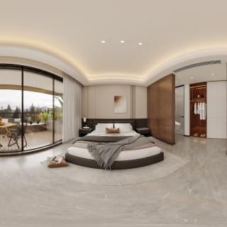 现代四层主卧全景