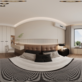 现代二楼卧室1全景