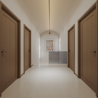 奶油中古三层走廊