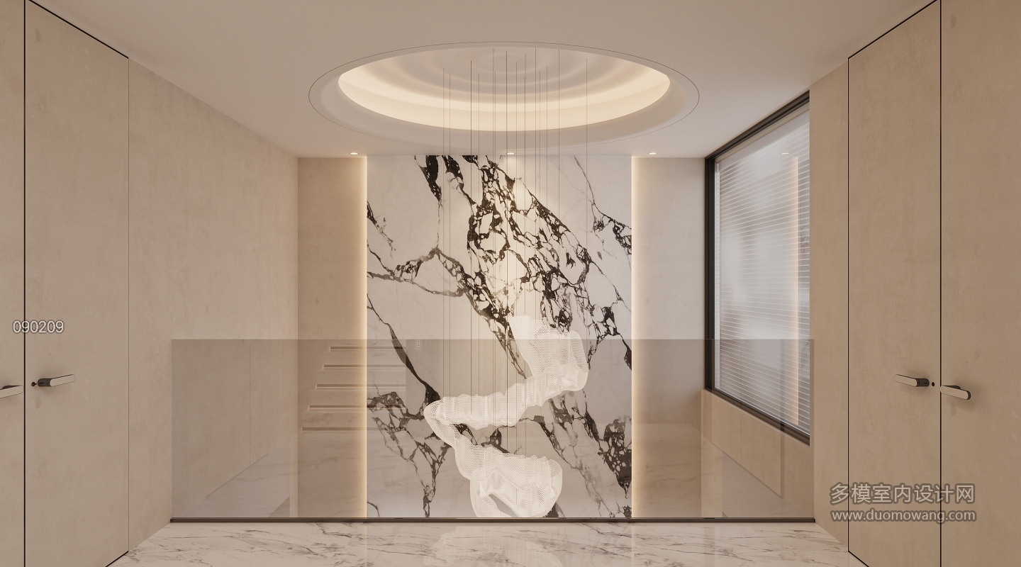 现代二层挑空特写