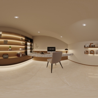 宋式美学二楼阁楼书房全景