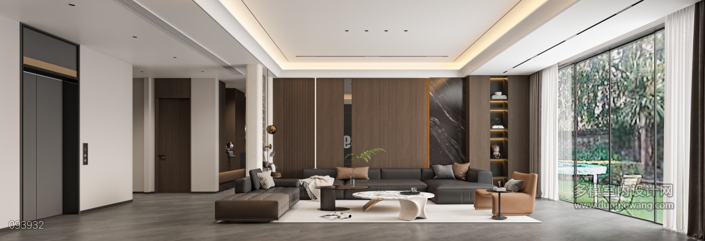 现代负一 沙发背景