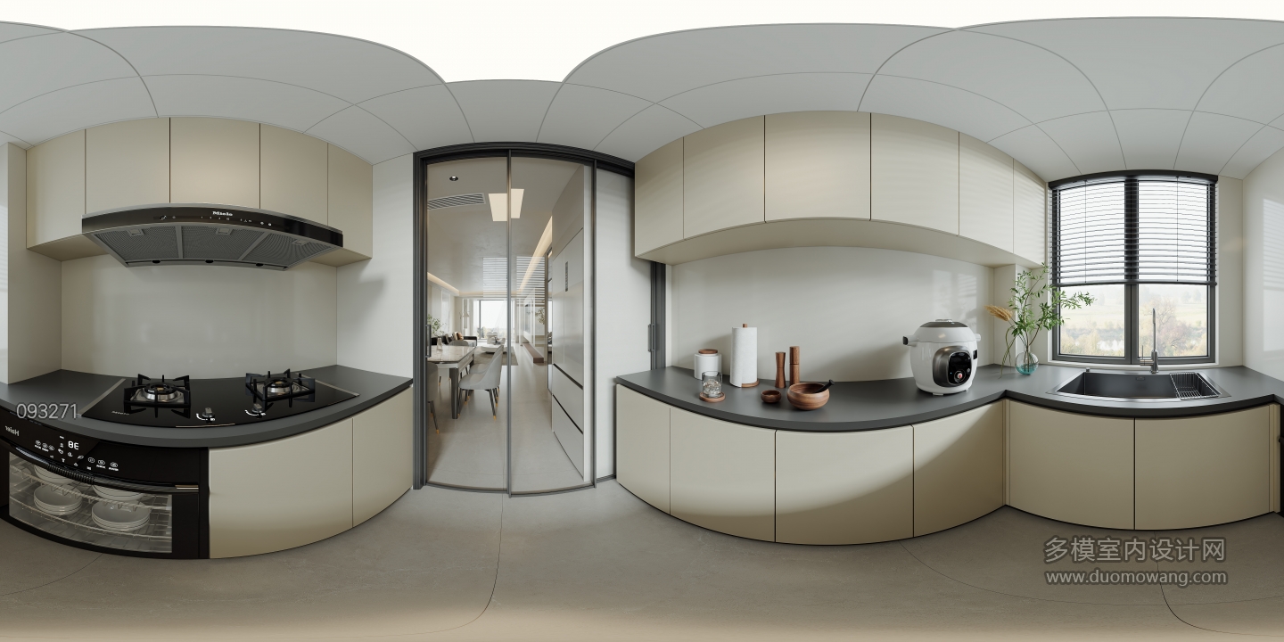 现代厨房全景