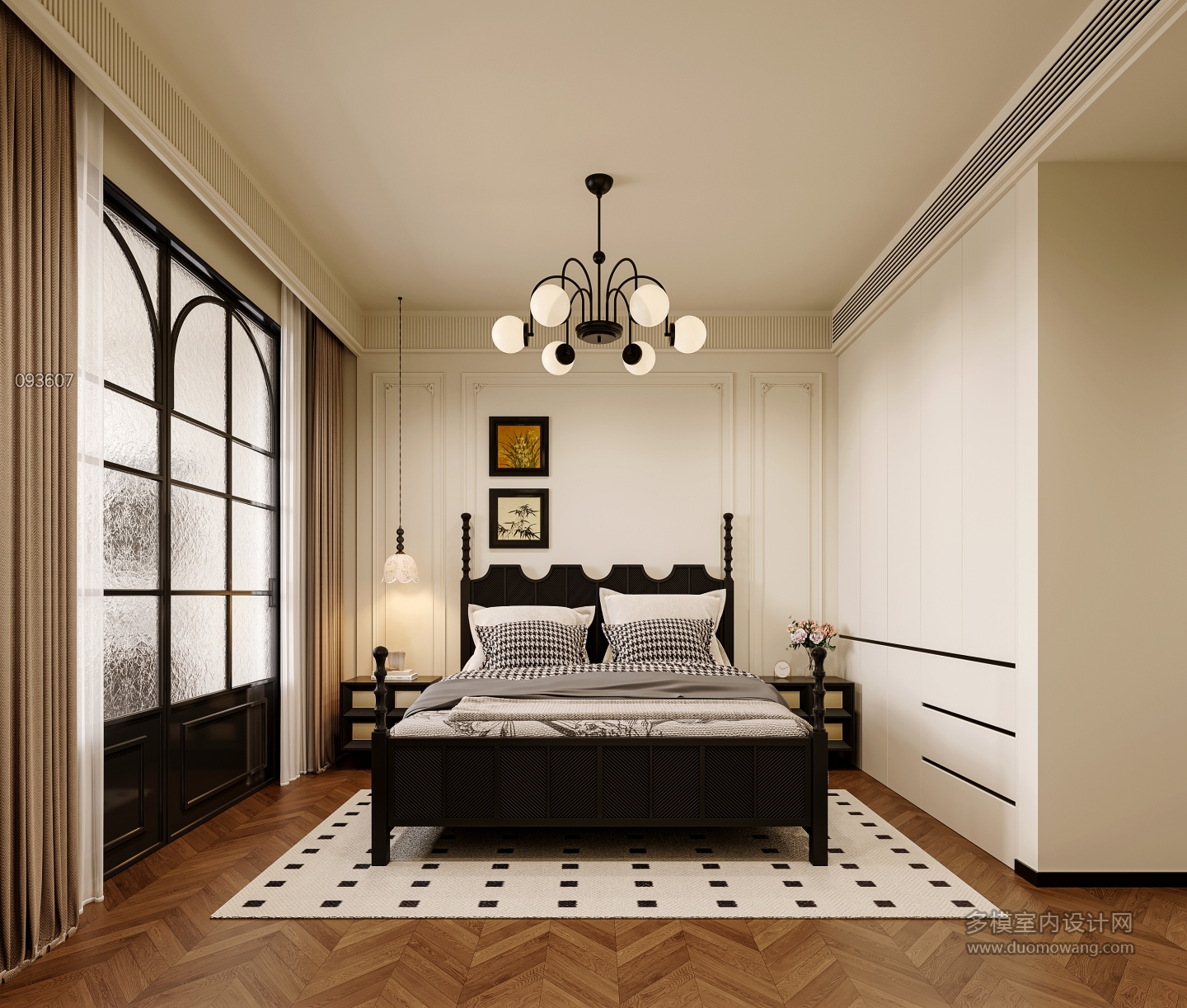 法式复古主卧透视