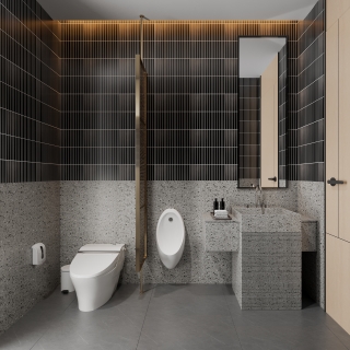 现代会所餐包卫生间