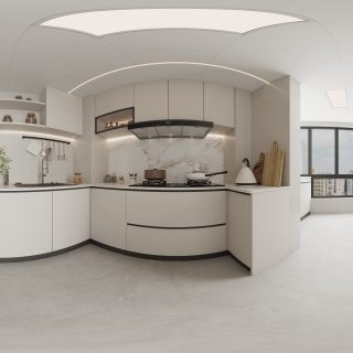 现代轻奢厨房全景