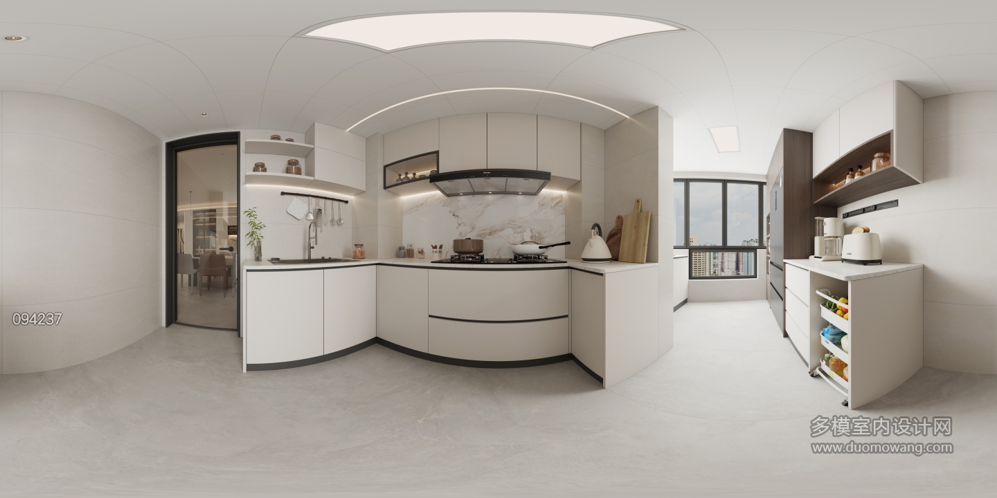 现代轻奢厨房全景