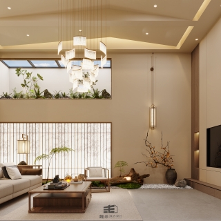 负二层宋代中式景观特写