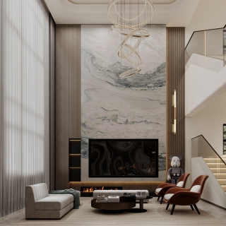 现代-一层客厅特写