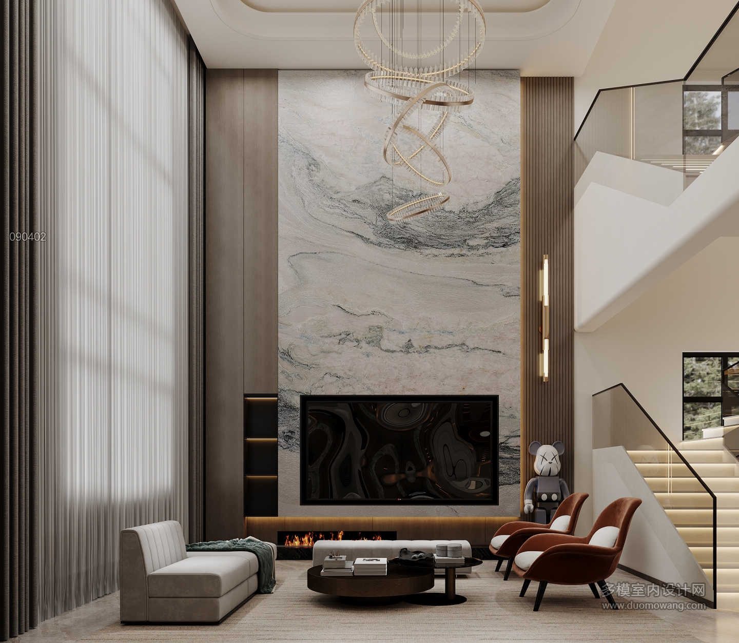 现代-一层客厅特写