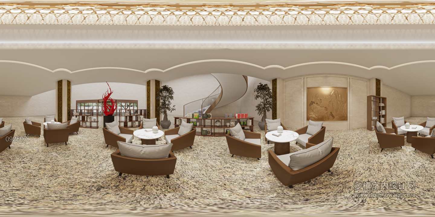 2现代酒店大厅全景