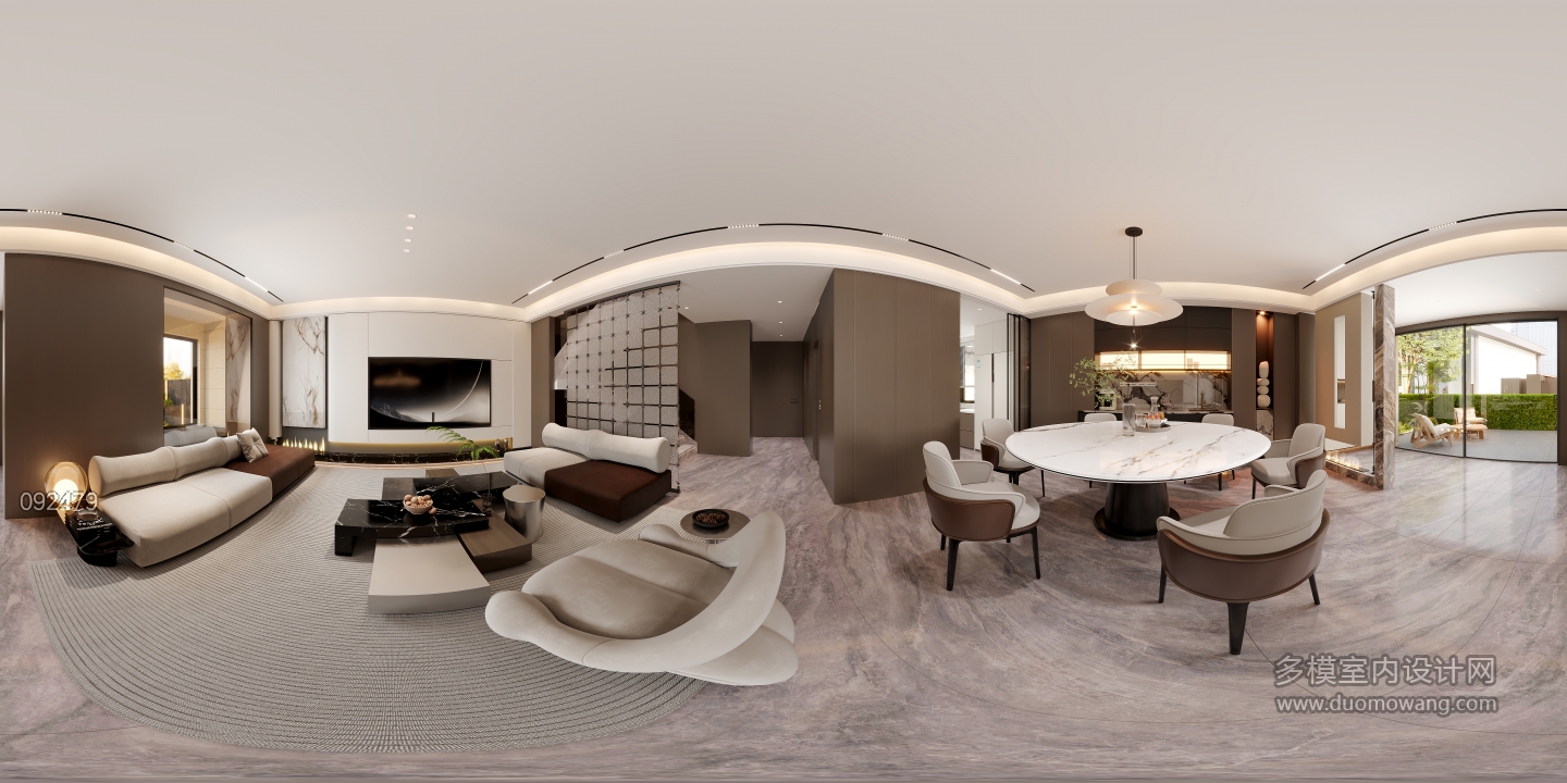 现代客餐厅全景