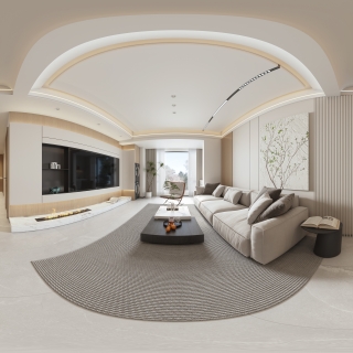 意式极简客餐厅全景