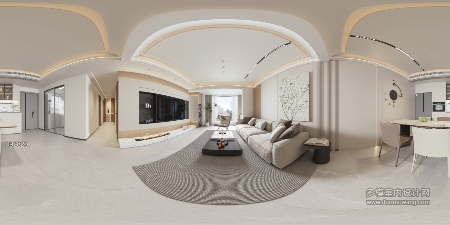 意式极简客餐厅全景