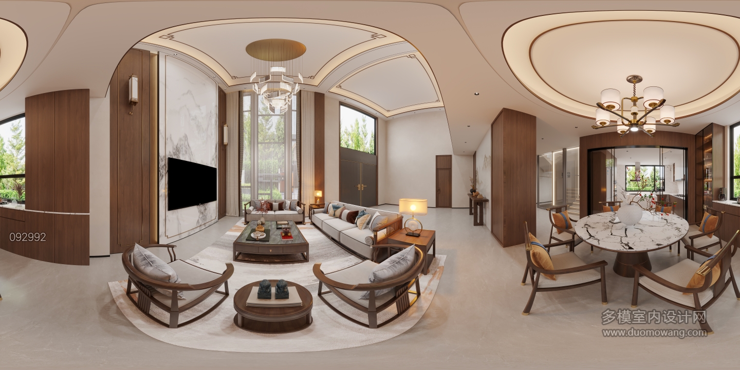 新中式客餐厅全景