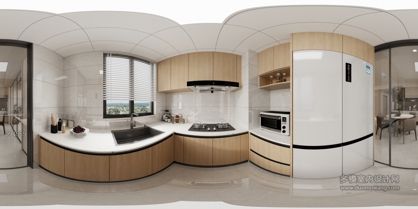 现代厨房全景