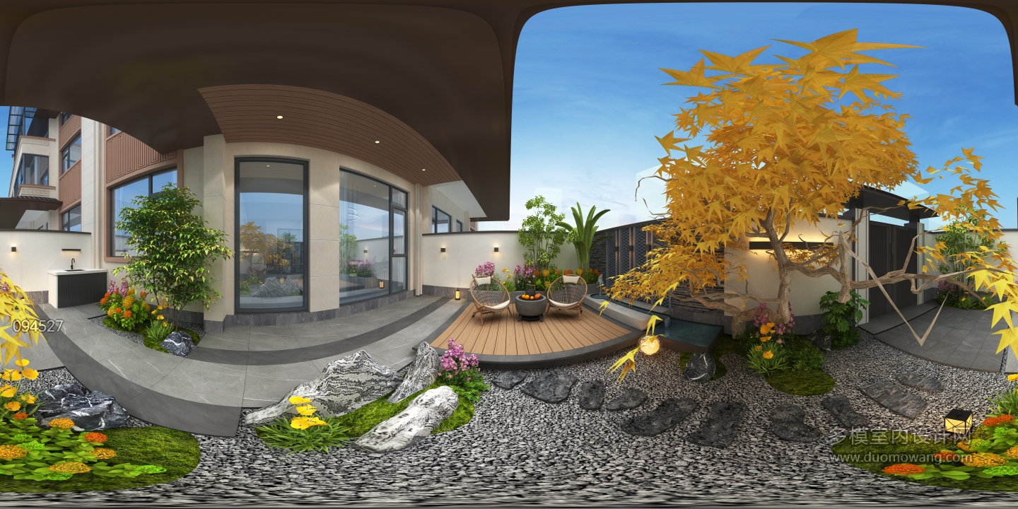 新中式院子全景