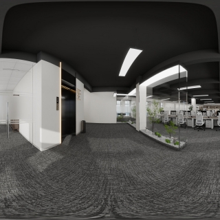 现代开放式办公区2全景