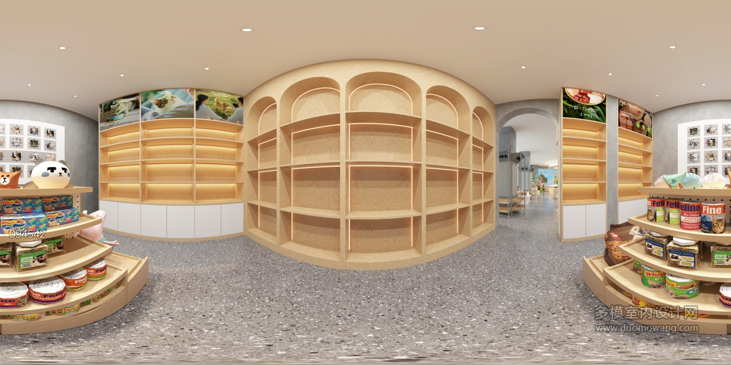 现代宠物店选购区全景