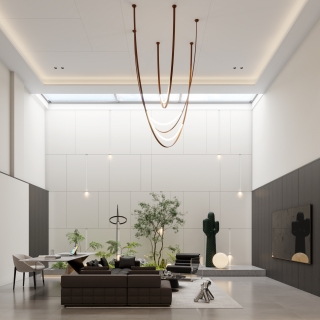 现代负二层客厅